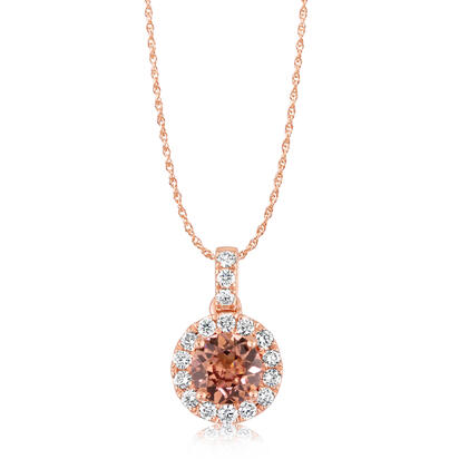 14K Rose Gold Lotus Garnet/Diamond Pendant 14K Rose Gold Lotus Garnet/Diamond Pendant