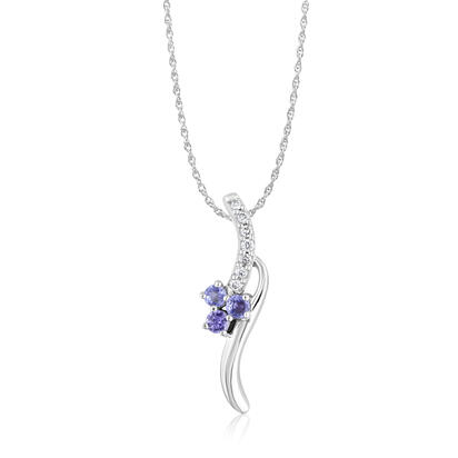 14K White Gold Yogo Sapphire/Diamond Pendant 14K White Gold Yogo Sapphire/Diamond Pendant