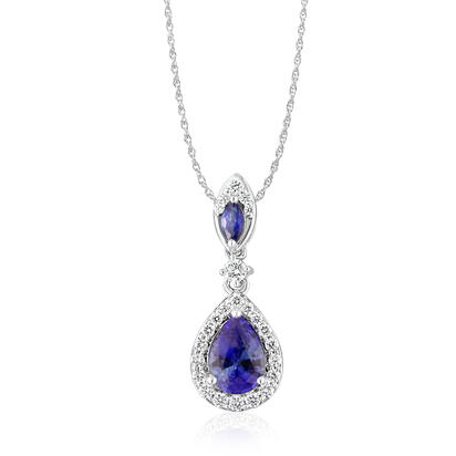 14K White Gold Sapphire/Diamond Pendant 14K White Gold Sapphire/Diamond Pendant
