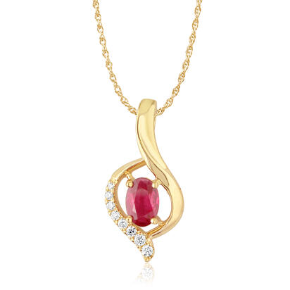 14K Yellow Gold Ruby/Diamond Pendant 14K Yellow Gold Ruby/Diamond Pendant