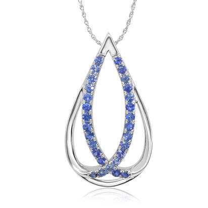 14K White Gold Graduated Blue Sapphire Pendant 14K White Gold Graduated Blue Sapphire Pendant