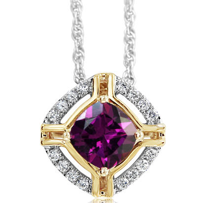 14K White and Yellow Gold Purple /Diamond Pendant 14K White and Yellow Gold Purple /Diamond Pendant