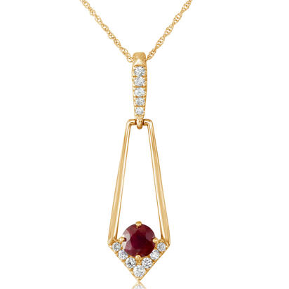 14K Yellow Gold Ruby/Diamond Pendant 14K Yellow Gold Ruby/Diamond Pendant