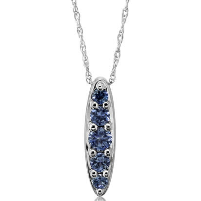 14K White Gold Montana Sapphire Pendant 14K White Gold Montana Sapphire Pendant