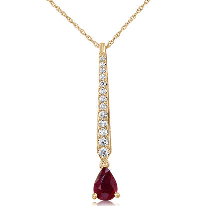 14K Yellow Gold Ruby/Diamond Pendant 14K Yellow Gold Ruby/Diamond Pendant