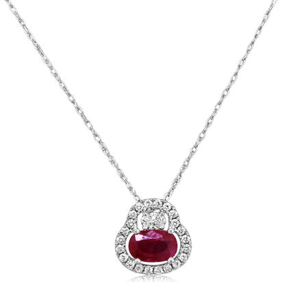 14K White Gold Ruby/Diamond Pendant 14K White Gold Ruby/Diamond Pendant