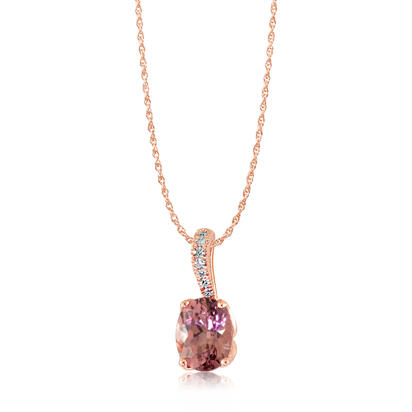 14K Rose Gold Lotus Garnet/Diamond Pendant 14K Rose Gold Lotus Garnet/Diamond Pendant