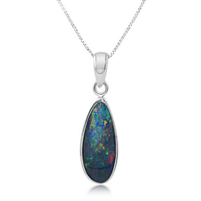 Sterling Silver Australian Opal Doublet Pendant Sterling Silver Australian Opal Doublet Pendant