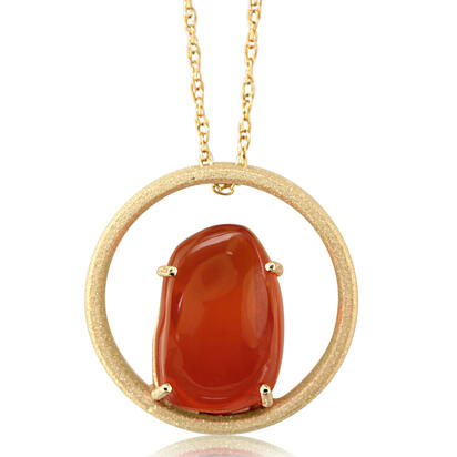 14K Yellow Gold Mexican Fire Opal Pendant 14K Yellow Gold Mexican Fire Opal Pendant