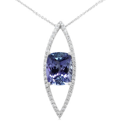 14K White Gold Peacock Tanzanite/Diamond Pendant 14K White Gold Peacock Tanzanite/Diamond Pendant