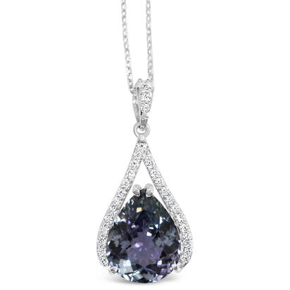 14K White Gold Peacock Tanzanite/Diamond Pendant 14K White Gold Peacock Tanzanite/Diamond Pendant