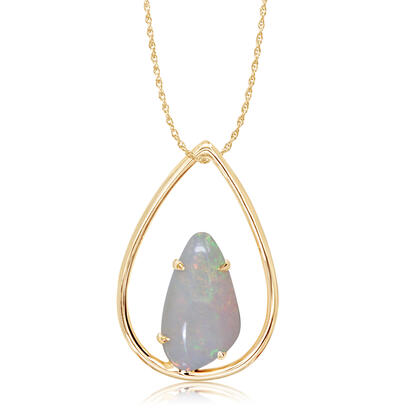 14K Yellow Gold Australian Opal Pendant 14K Yellow Gold Australian Opal Pendant