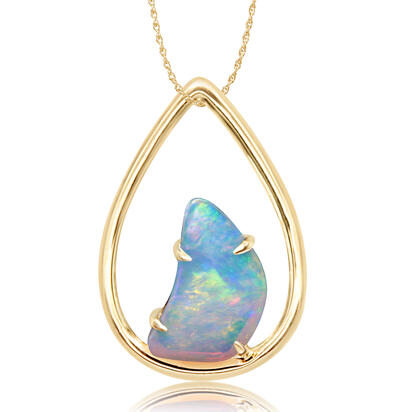 14K Yellow Gold Australian Opal Pendant 14K Yellow Gold Australian Opal Pendant