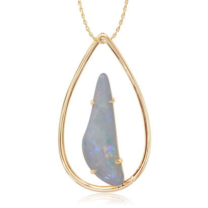 14K Yellow Gold Australian Opal Pendant 14K Yellow Gold Australian Opal Pendant