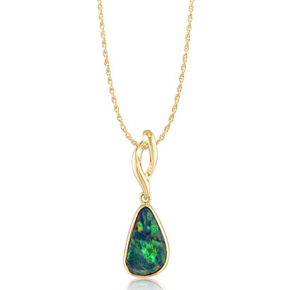 14K Yellow Gold Australian Opal Pendant 14K Yellow Gold Australian Opal Pendant