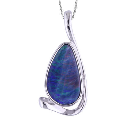 Sterling Silver Australian Green Opal Doublet Pendant Sterling Silver Australian Green Opal Doublet Pendant