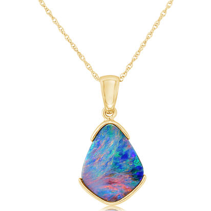 14K Yellow Gold Australian Opal Doublet Pendant 14K Yellow Gold Australian Opal Doublet Pendant