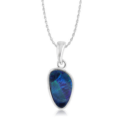 Sterling Silver Australian Green Opal Doublet Pendant Sterling Silver Australian Green Opal Doublet Pendant