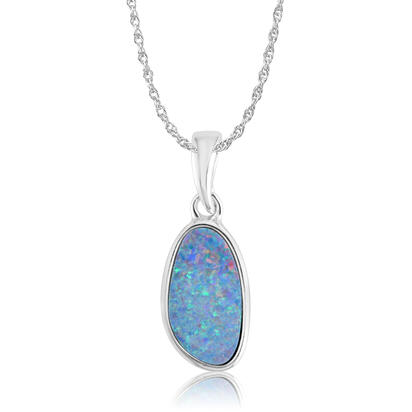Sterling Silver Australian Red Opal Doublet Pendant Sterling Silver Australian Red Opal Doublet Pendant