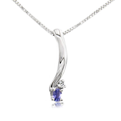 14K White Gold Yogo Sapphire/Diamond Pendant 14K White Gold Yogo Sapphire/Diamond Pendant