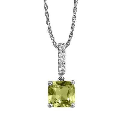 14K White Gold Peridot/Diamond Pendant 14K White Gold Peridot/Diamond Pendant