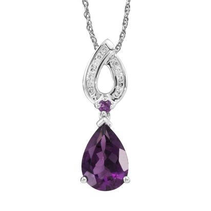 14K White Gold Amethyst/Diamond Pendant 14K White Gold Amethyst/Diamond Pendant