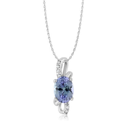 14K White Gold Peacock Tanzanite/Diamond Pendant 14K White Gold Peacock Tanzanite/Diamond Pendant