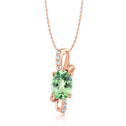 14K Rose Gold Mint Garnet/Diamond Pendant 14K Rose Gold Mint Garnet/Diamond Pendant