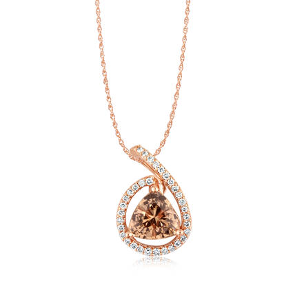 14K Rose Gold Lotus Garnet/Diamond Pendant 14K Rose Gold Lotus Garnet/Diamond Pendant