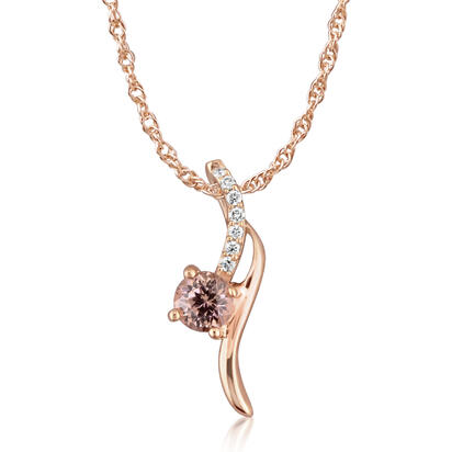 14K Rose Gold Lotus Garnet/Diamond Pendant 14K Rose Gold Lotus Garnet/Diamond Pendant