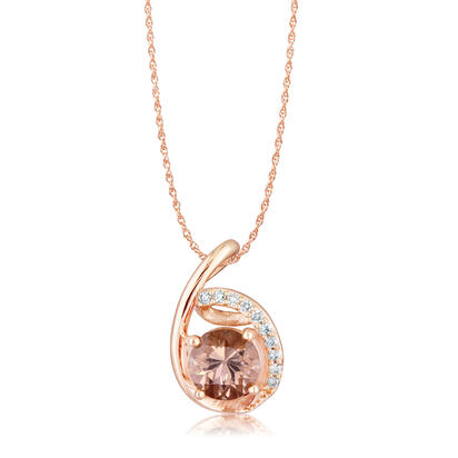 14K Gold Rose Lotus Garnet/Diamond Pendant 14K Gold Rose Lotus Garnet/Diamond Pendant
