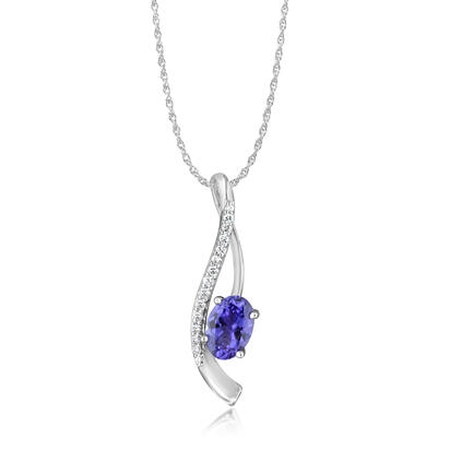 14K White Gold Tanzanite/Diamond Pendant 14K White Gold Tanzanite/Diamond Pendant
