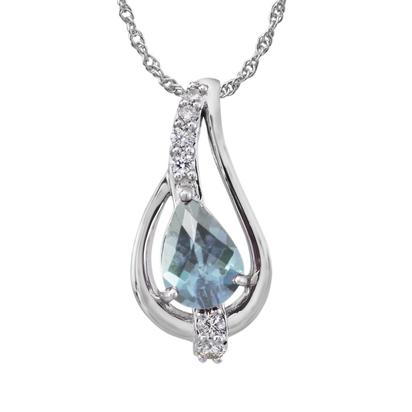 14K White Gold Aquamarine/Diamond Pendant 14K White Gold Aquamarine/Diamond Pendant