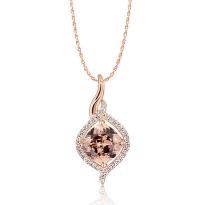 14K Rose Gold Lotus Garnet/Diamond Pendant 14K Rose Gold Lotus Garnet/Diamond Pendant