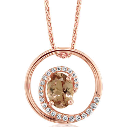 14K Rose Gold Lotus Garnet/Diamond Pendant 14K Rose Gold Lotus Garnet/Diamond Pendant