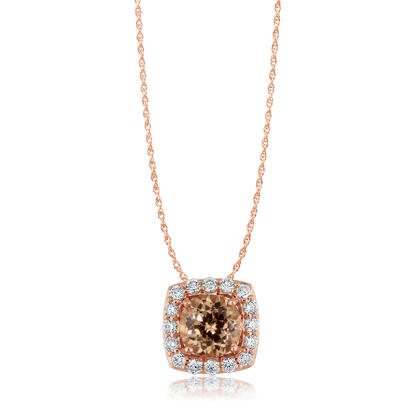 14K Rose Gold Lotus Garnet/Diamond Pendant 14K Rose Gold Lotus Garnet/Diamond Pendant