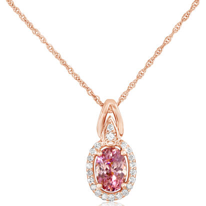 14K Rose Gold Lotus Garnet/Diamond Pendant 14K Rose Gold Lotus Garnet/Diamond Pendant