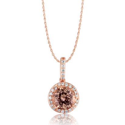14K Rose Gold Lotus Garnet/Diamond Pendant 14K Rose Gold Lotus Garnet/Diamond Pendant