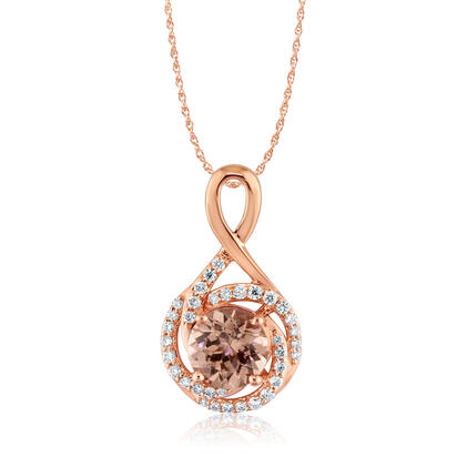 14K Rose Gold Lotus Garnet/Diamond Pendant 14K Rose Gold Lotus Garnet/Diamond Pendant