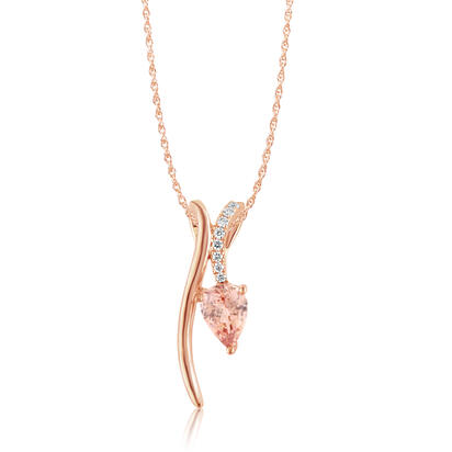 14K Rose Gold Lotus Garnet/Diamond Pendant 14K Rose Gold Lotus Garnet/Diamond Pendant