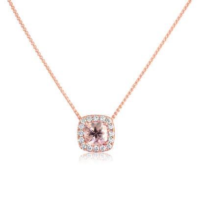 14K Rose Gold Lotus Garnet/Diamond Pendant 14K Rose Gold Lotus Garnet/Diamond Pendant