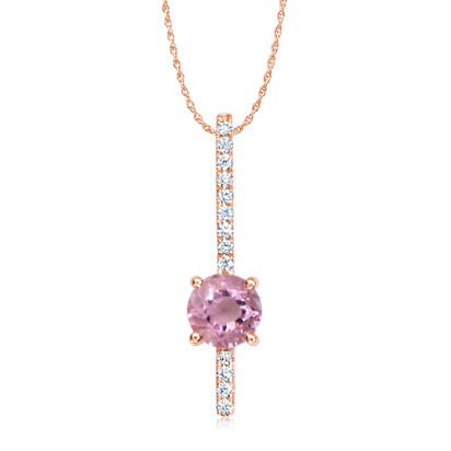 14K Rose Gold Lotus Garnet/Diamond Pendant 14K Rose Gold Lotus Garnet/Diamond Pendant