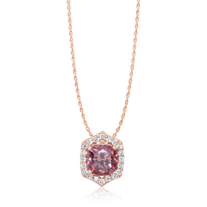 14K Rose Gold Lotus Garnet/Diamond Pendant 14K Rose Gold Lotus Garnet/Diamond Pendant