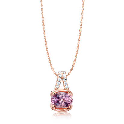 14K Rose Gold Lotus Garnet/Diamond Pendant 14K Rose Gold Lotus Garnet/Diamond Pendant