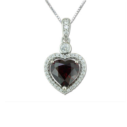 18K White Gold Mozambique Ruby/Diamond Pendant 18K White Gold Mozambique Ruby/Diamond Pendant