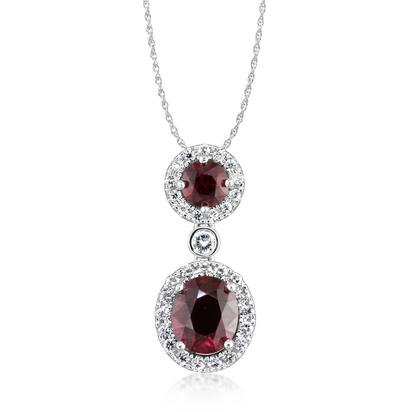 18K White Gold Mozambique Ruby/Diamond Pendant 18K White Gold Mozambique Ruby/Diamond Pendant