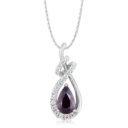 18K White Gold Mozambique Ruby/Diamond Pendant 18K White Gold Mozambique Ruby/Diamond Pendant