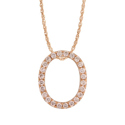 14K Rose Gold Diamond Halo Pendant (For 8x6 Oval Setting) 14K Rose Gold Diamond Halo Pendant (For 8x6 Oval Setting)