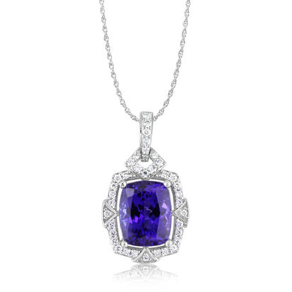 18K White Gold Tanzanite/Diamond Pendant 18K White Gold Tanzanite/Diamond Pendant