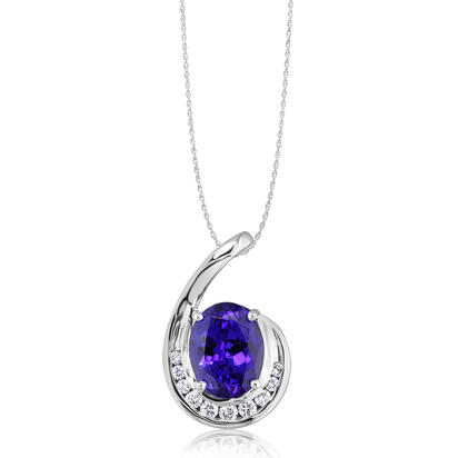 18K White Gold Tanzanite/Diamond Pendant 18K White Gold Tanzanite/Diamond Pendant